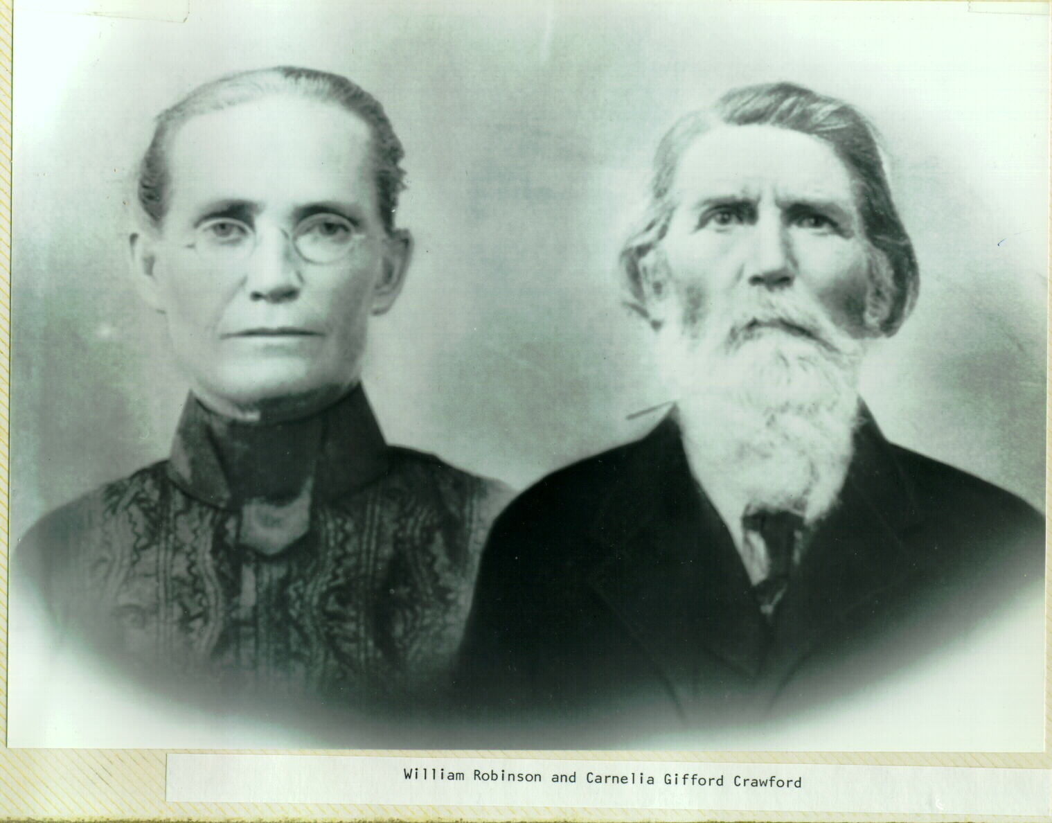 Photo of William Robinson and Carnelia Gifford Crawford