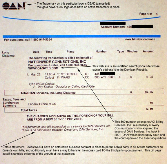 telephone bill print